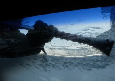 Icy Windshield Causes Crash